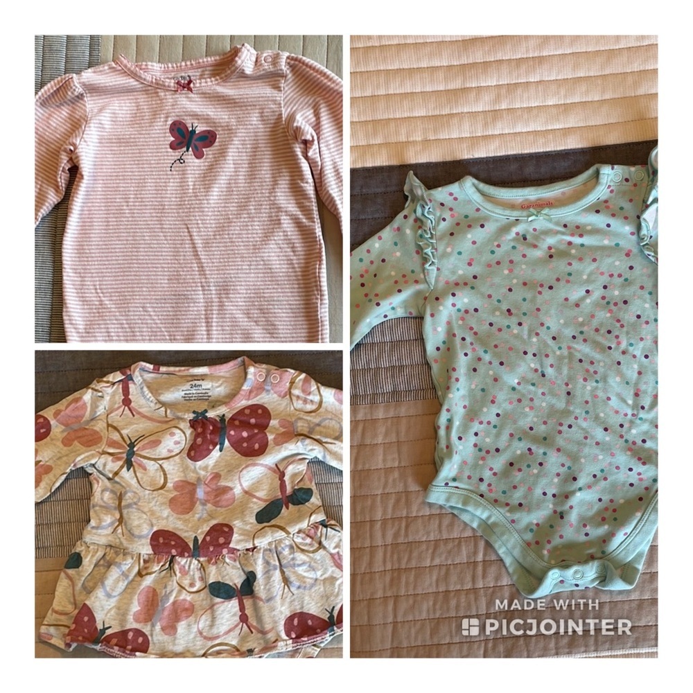 THREE (3) long sleeve onesies - 24m